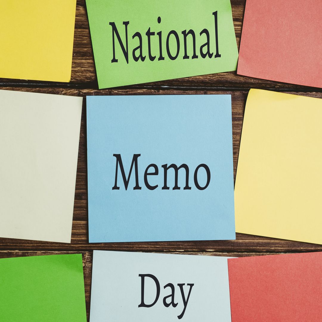 Colorful Sticky Notes Celebrating National Memo Day