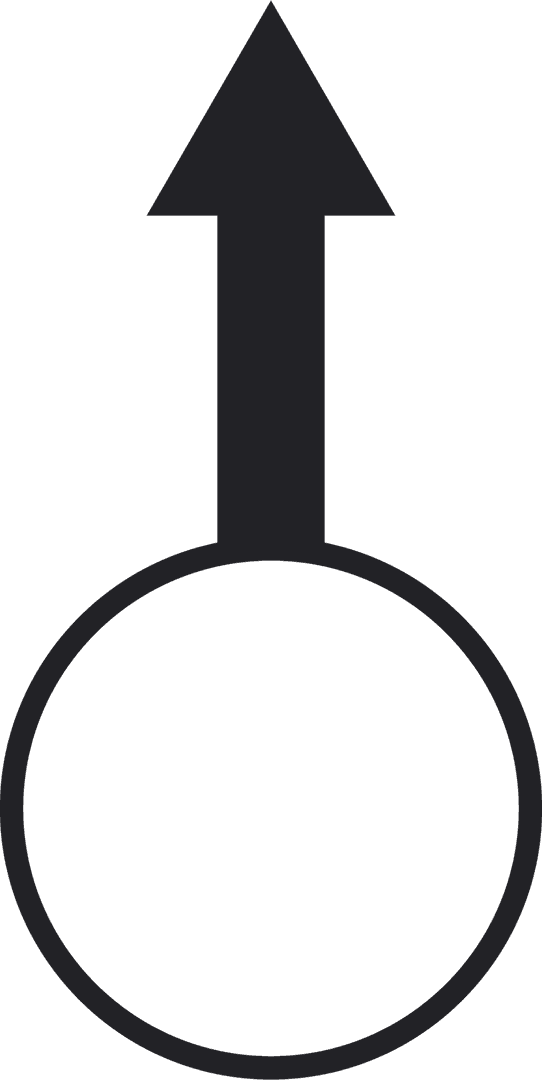 Vector Circle with Upward Pointing Arrow on Transparent Background