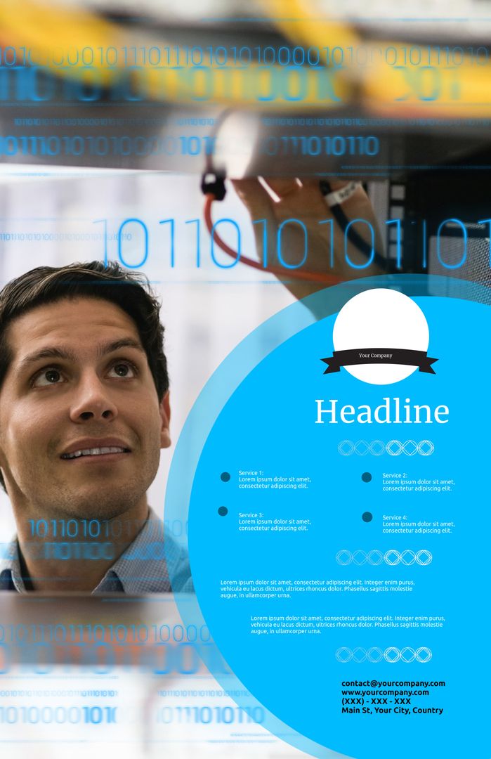 Intrigued Professional Analyzing Virtual Data Graphic