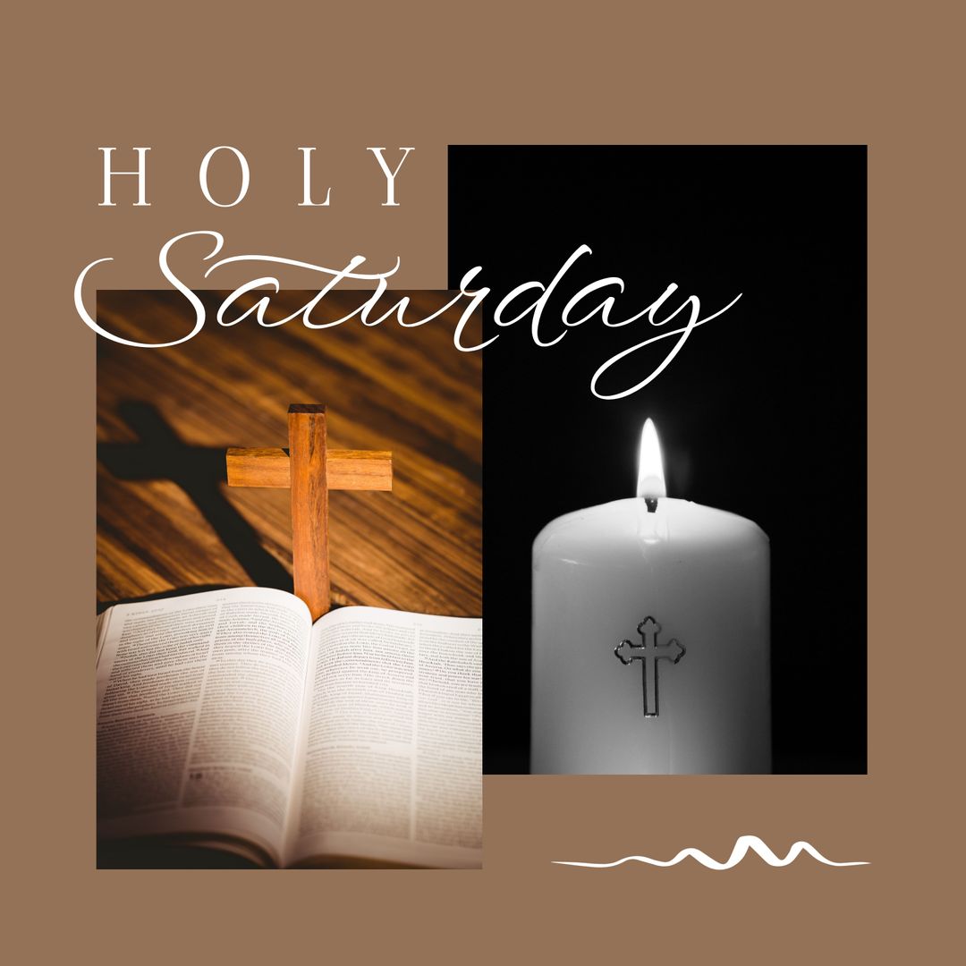Holy Saturday Devotional with Bible, Candle and Cross Symbolism