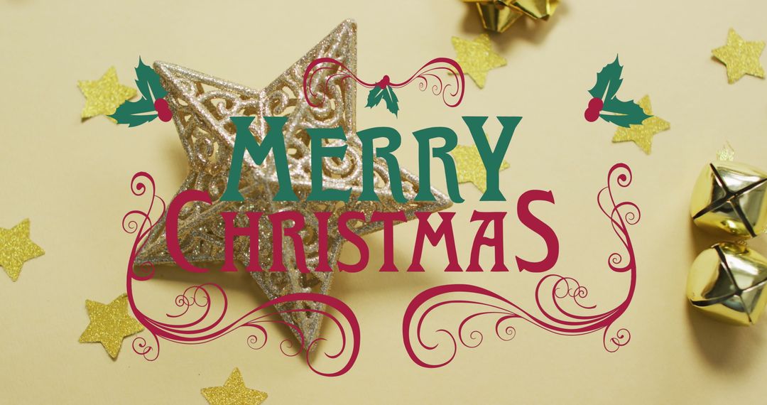 Festive Christmas Message with Decorations