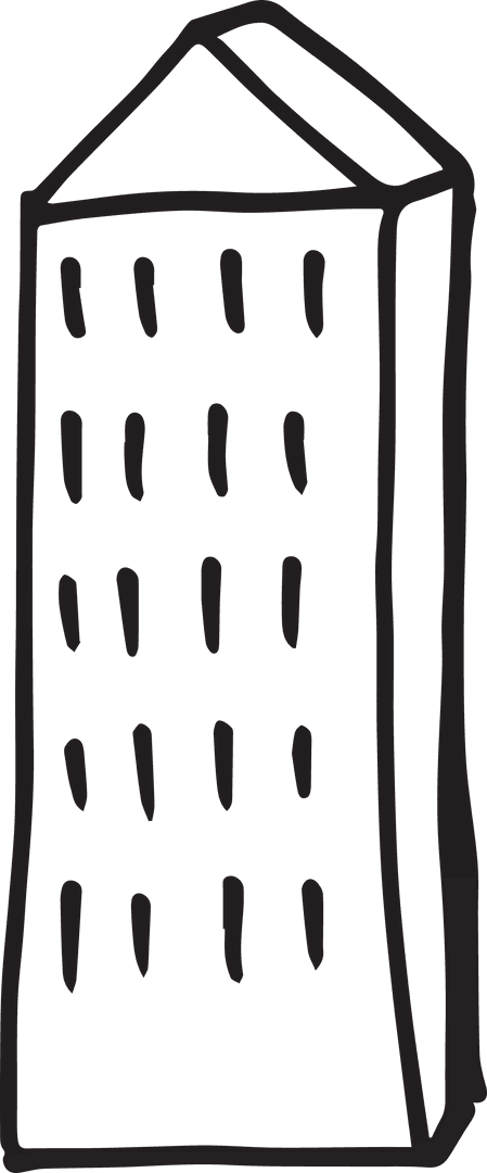 Transparent Skyscraper Building Doodle Isolated Vector Illustration