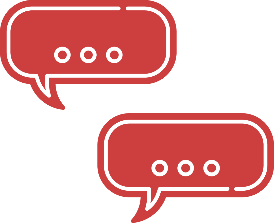 Red Speech Bubbles on Transparent Background for Communication Design