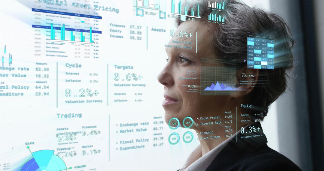 Professional Analyzing Digital Business Statistics in Modern Office