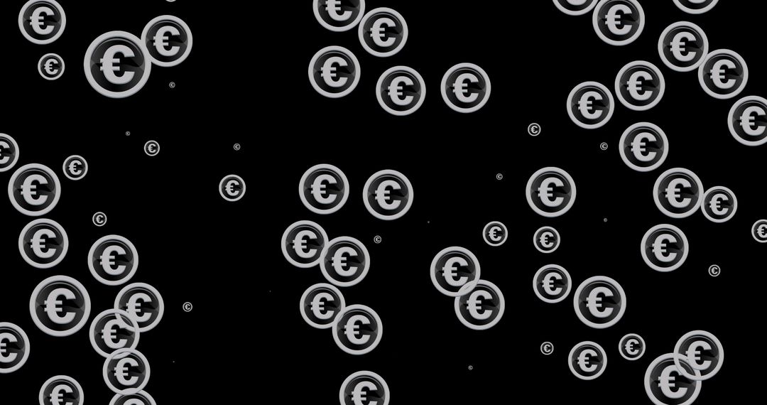 Graphic Pattern of Euro Symbol on Black Background