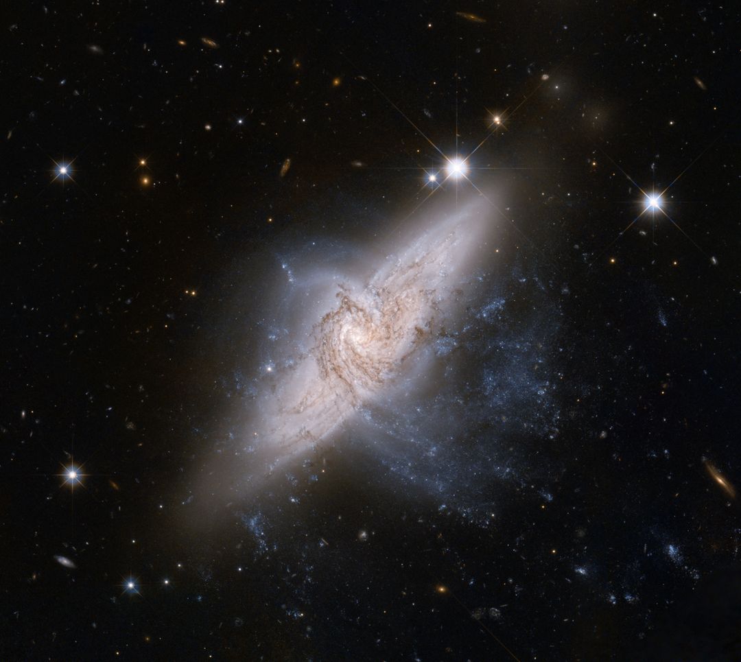 Colliding Galaxies with Bright Stars in Deep Space - Free Images, Stock Photos and Pictures on Pikwizard.com
