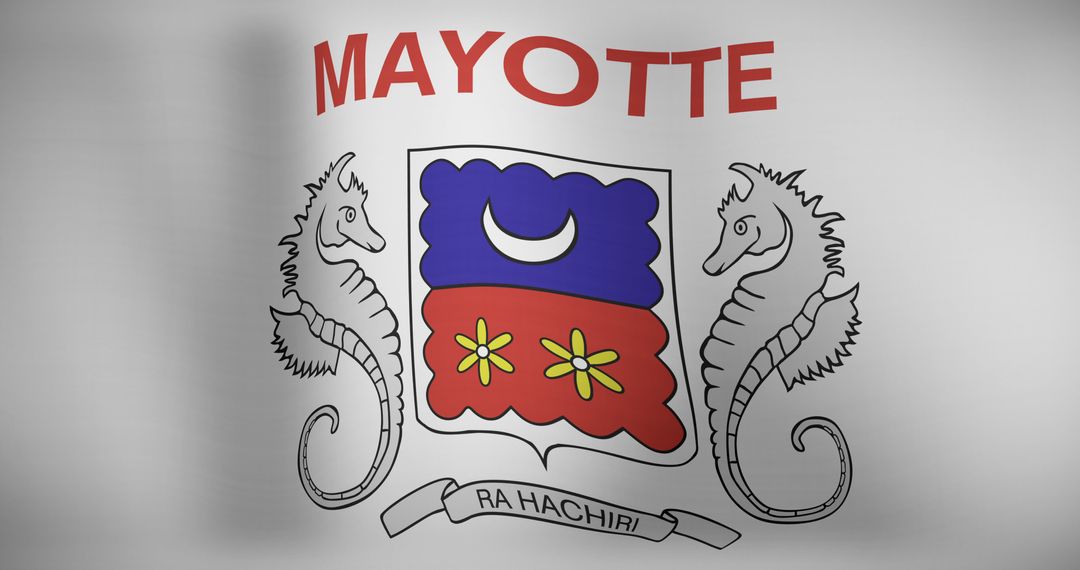 Waving Mayotte National Flag with Symbols of Culture