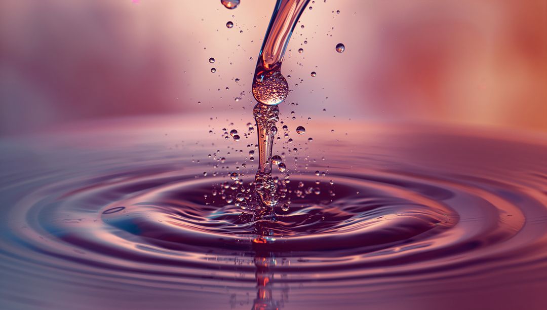 Vibrant Water Droplets Creating Splash in Rippling Pool