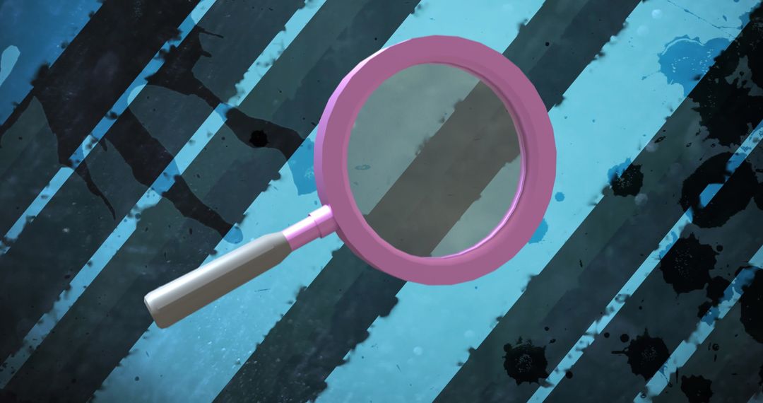 Magnifying Glass Icon on Abstract Blue Background