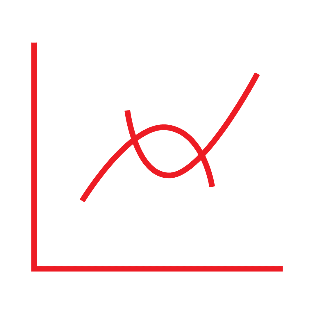 Red Chart with Intersecting Parabolas on Transparent Background - Download Free Stock Images Pikwizard.com