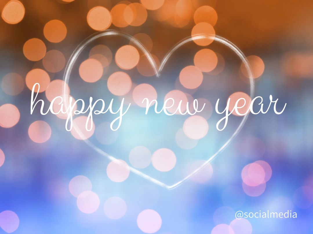 Heart-Shaped Festive Bokeh for Happy New Year