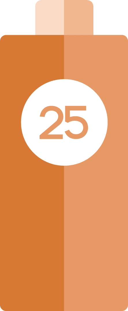 Stylized Tangerine Bottle with Number on Transparent Background