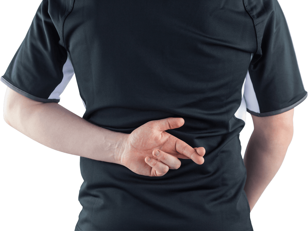 Transparency and Dishonesty: Player's Crossed Fingers Behind Back