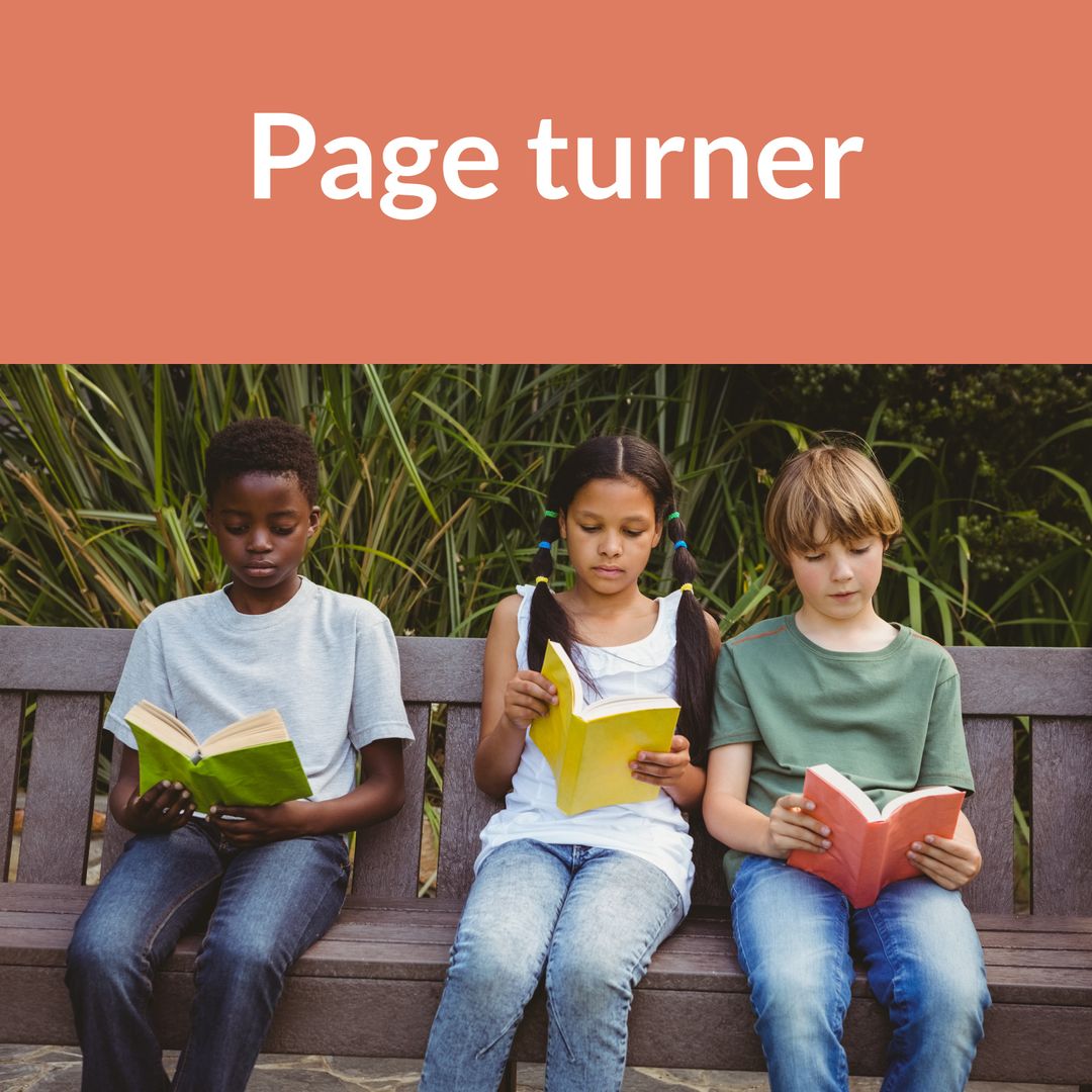 Diverse Children Enjoying Books in Outdoor Setting