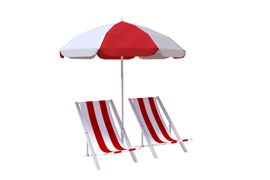 Red and White Parasol and Folding Chairs on Transparent Background - Download Free Stock Images Pikwizard.com