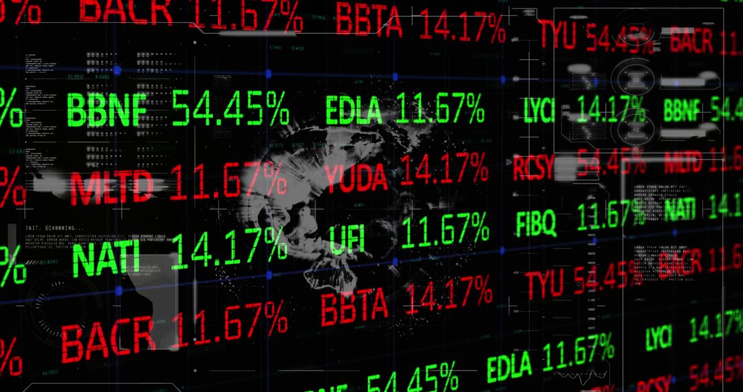 Digital Globe Amidst fluctuating Stock Market Data