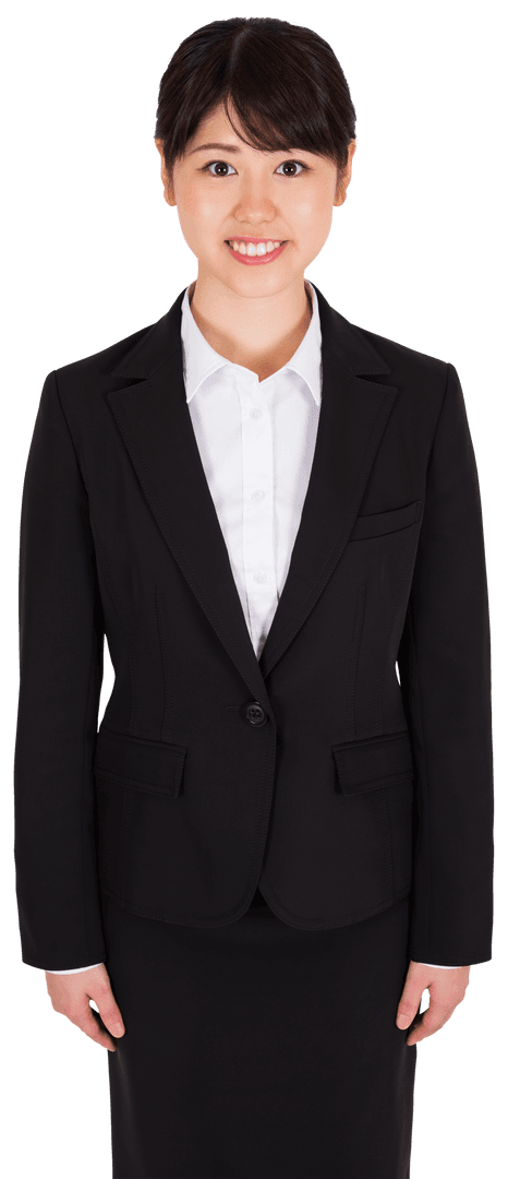 Smiling Asian Businesswoman Isolated on Transparent Background