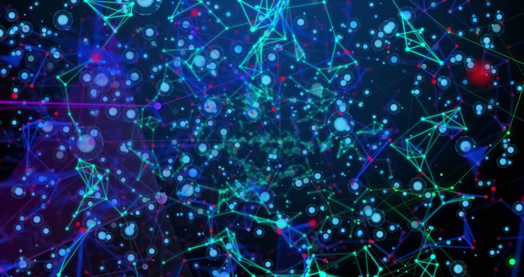 Colorful Digital Network Connections in Abstract Design
