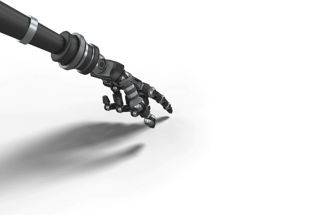 Grey Metallic Robot Arm Pointing Transparent Future Technology - Download Free Stock Images Pikwizard.com