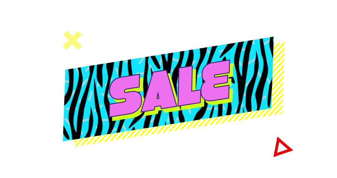 Colorful Retro Sale Banner with Vibrant Geometric Shapes - Free Images, Stock Photos and Pictures on Pikwizard.com