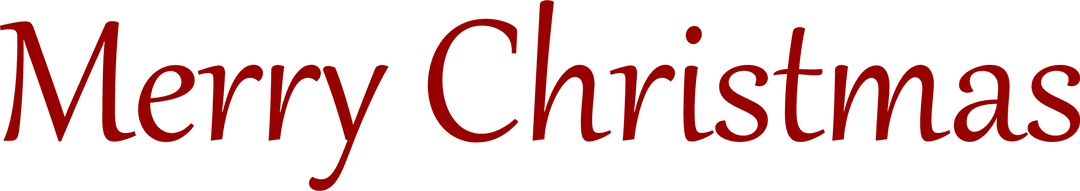 Traditional Merry Christmas Text on Transparent Background
