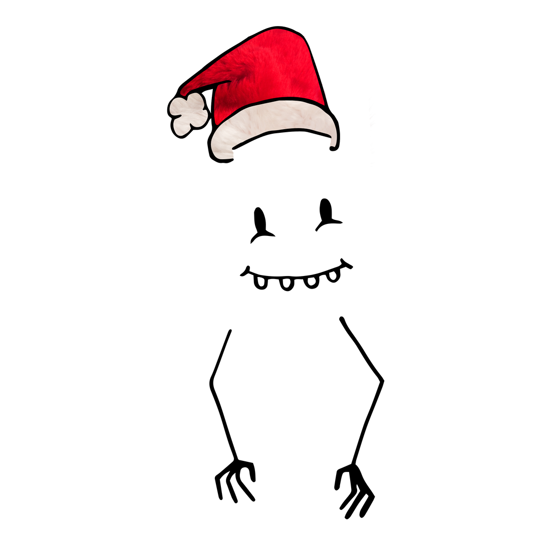 Smiling Face with Santa Hat and Hands on Transparent - Download Free Stock Images Pikwizard.com