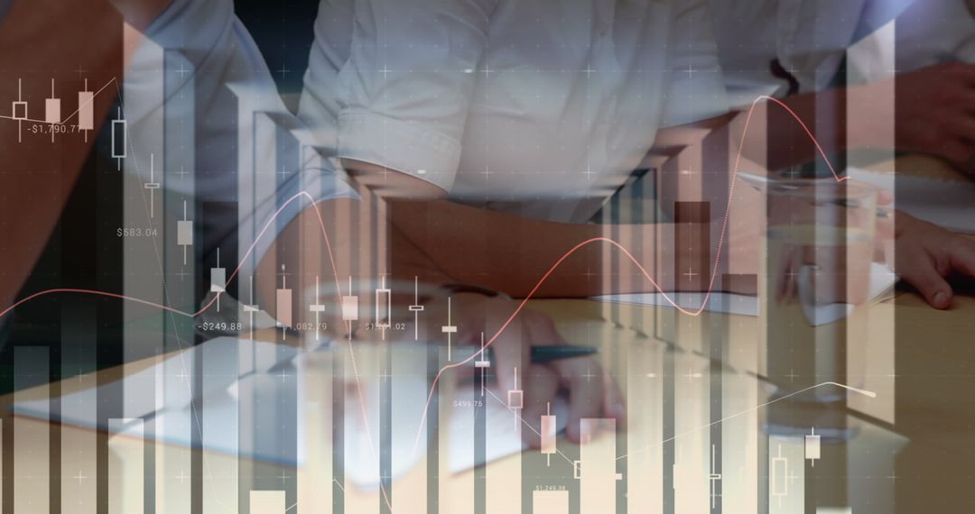 Business Team Analyzing Data with Financial Graph Exposure