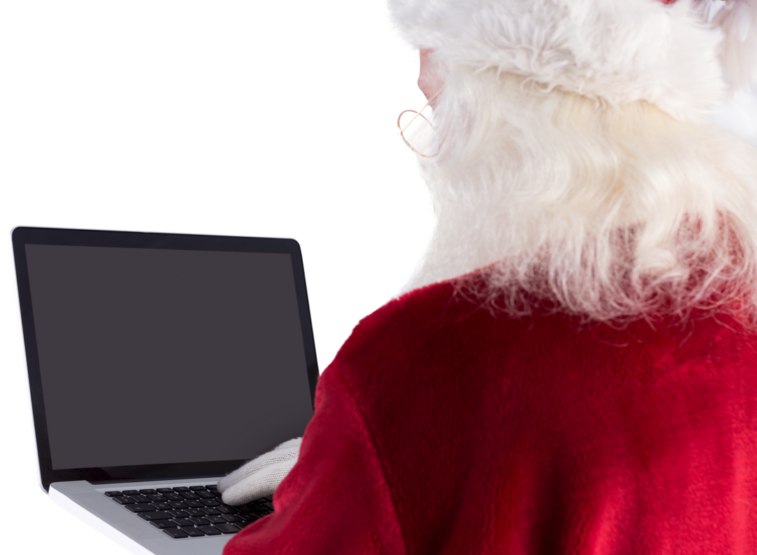 Transparent Background Santa Claus With Laptop Christmas Season - Download Free Stock Images Pikwizard.com