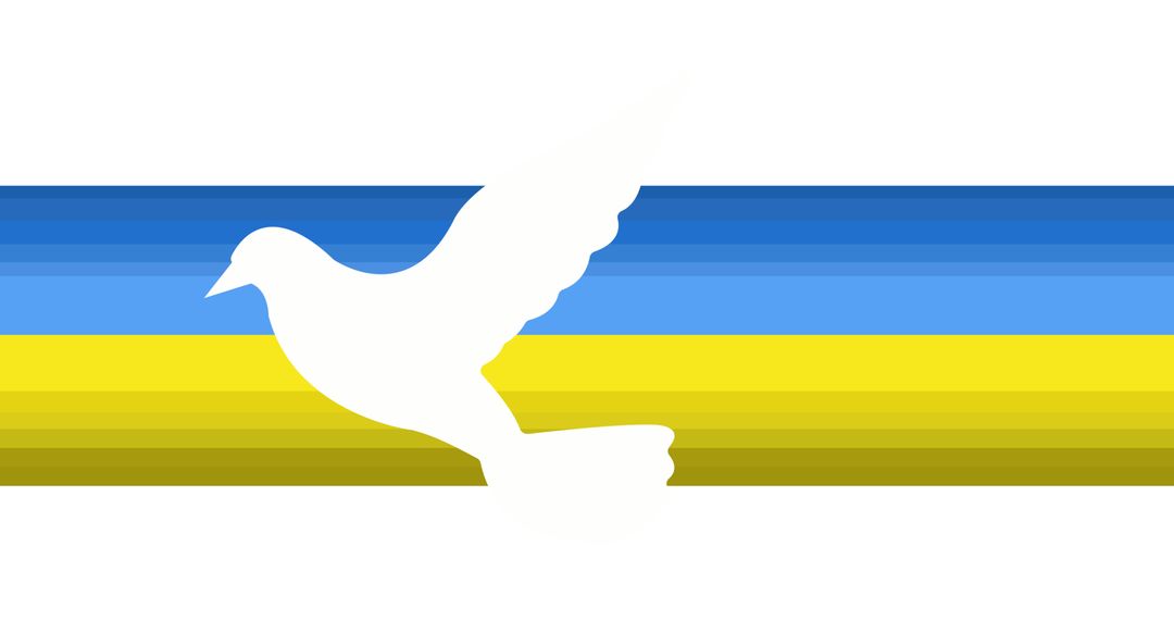 Dove Overlapping Ukrainian Flag Symbolizing Peace and Hope