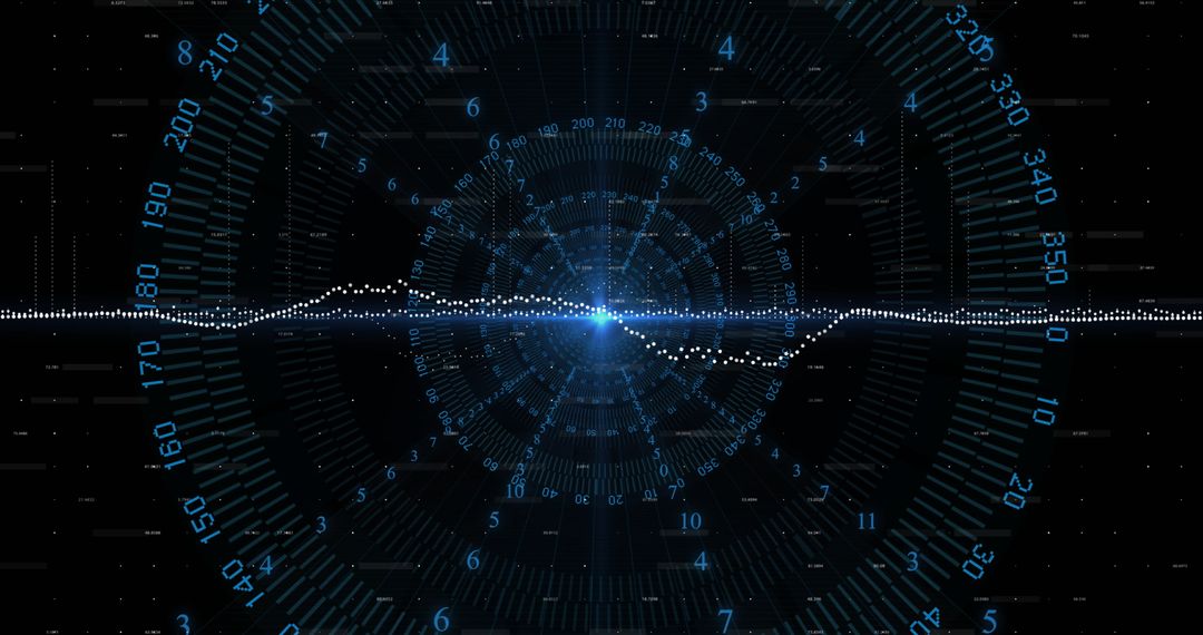 Futuristic Digital Data Processing and Global Connectivity Concept