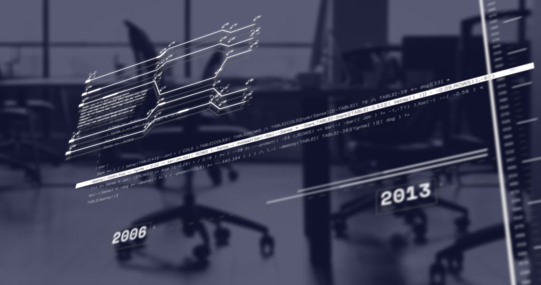 Digital Interface with Data Diagrams in Modern Office
