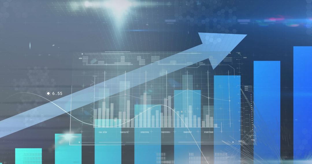 Abstract Business Growth Chart with Increasing Bar Graph