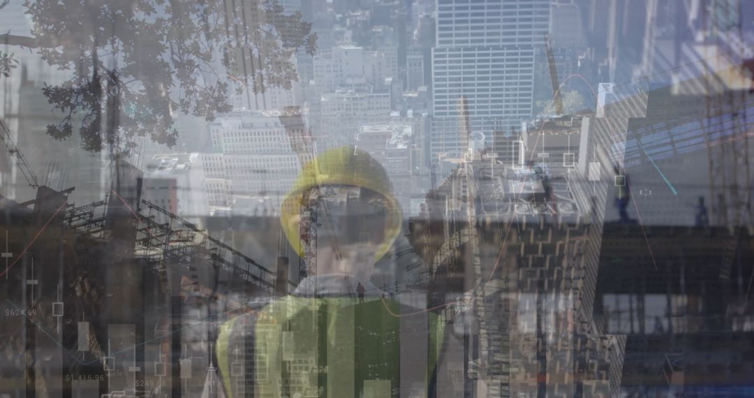 Future City Concept with Architect and Data Visualization