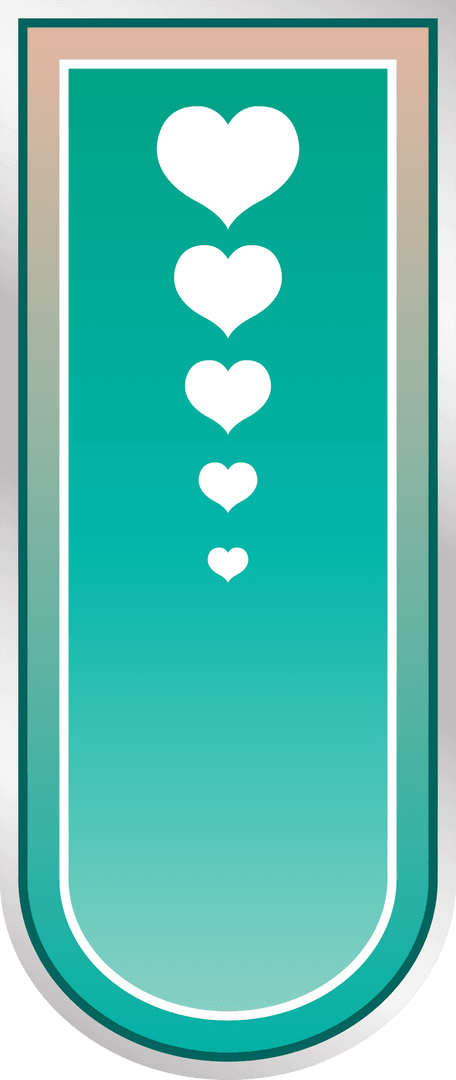 Digital Blue Sign with White Hearts on Transparent Background