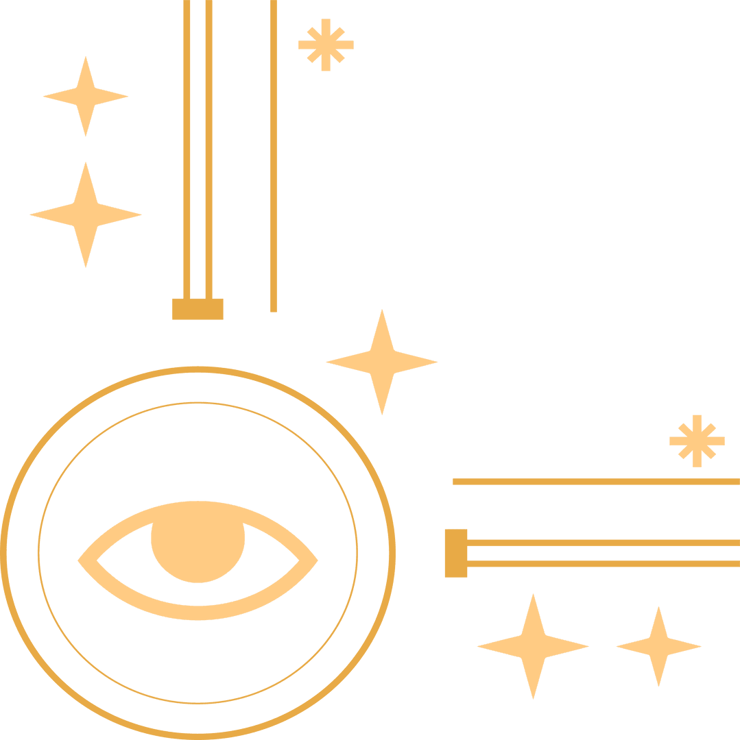 Abstract Transparent Eye with Stars and Bars Design