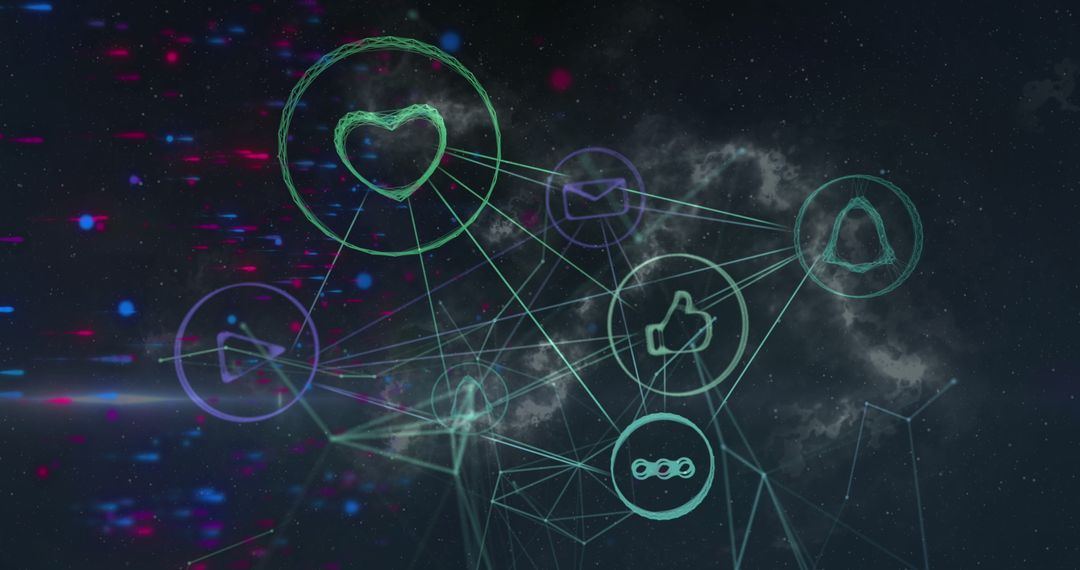 Innovative Digital Networking Concept with Technology Icons