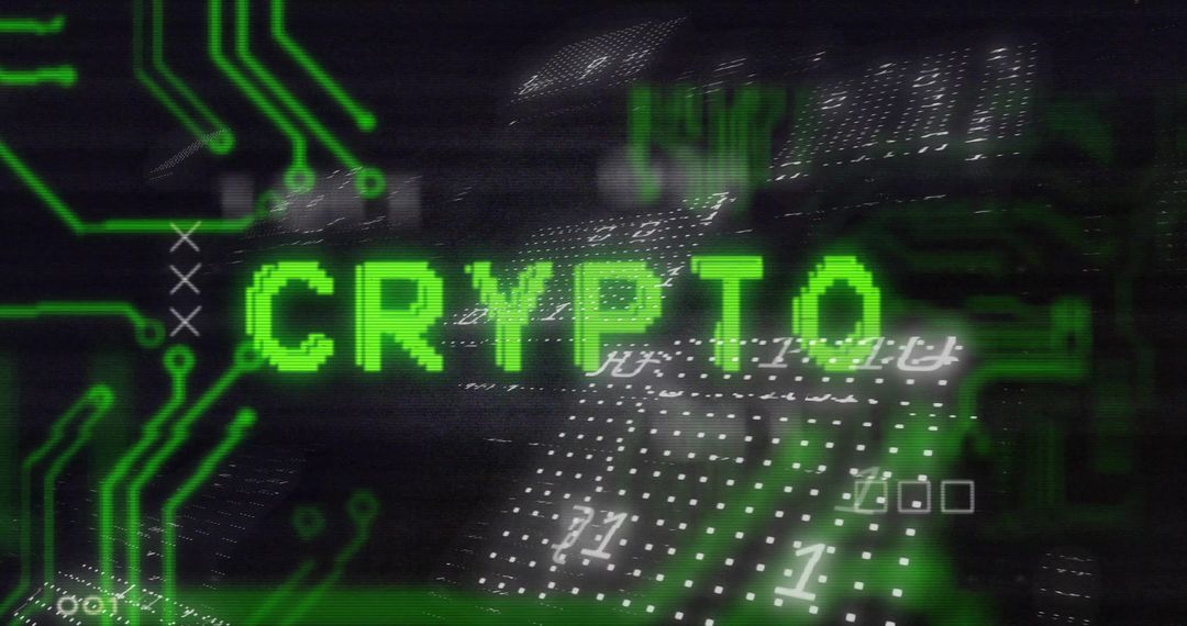 Digital Crypto Text on Black with Binary Data Network - Free Images, Stock Photos and Pictures on Pikwizard.com