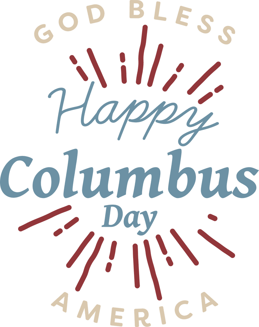 Transparent Happy Columbus Day Celebration Blessing