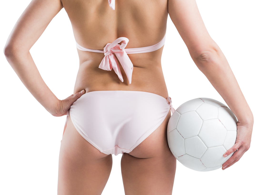 Fit Girl in Pink Bikini Holding White Football Transparent Background - Download Free Stock Images Pikwizard.com