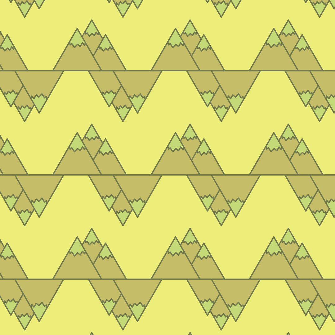 Repeating Mountain Peaks Vector on Transparent Yellow