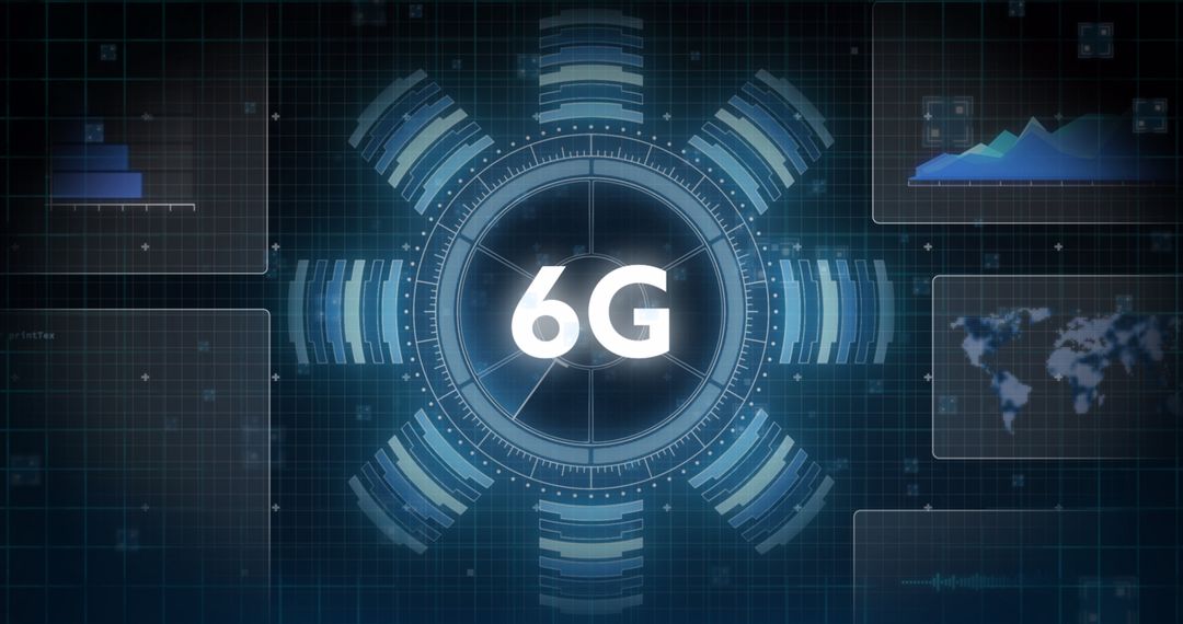 6G Technology Concept with Digital Data Visualization