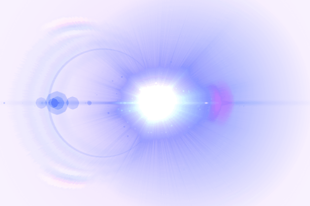 Bright Cosmic Glowing Light on Subtle Blue Transparent Background