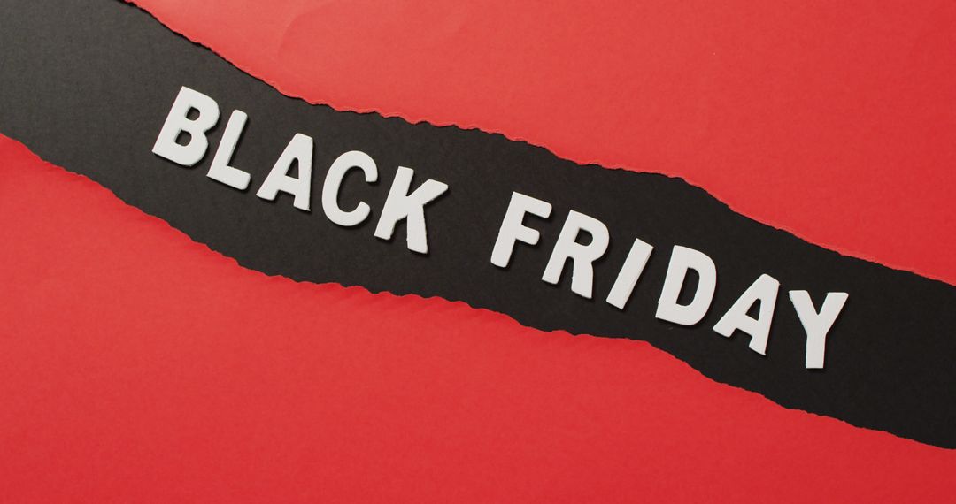 Black Friday Sale Text on Red Torn Paper Background - Free Images, Stock Photos and Pictures on Pikwizard.com