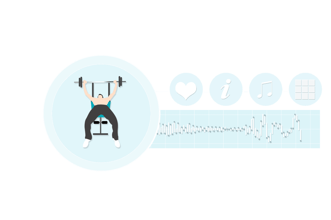 Sportsman Bench Pressing on Transparent Background for Fitness Concept