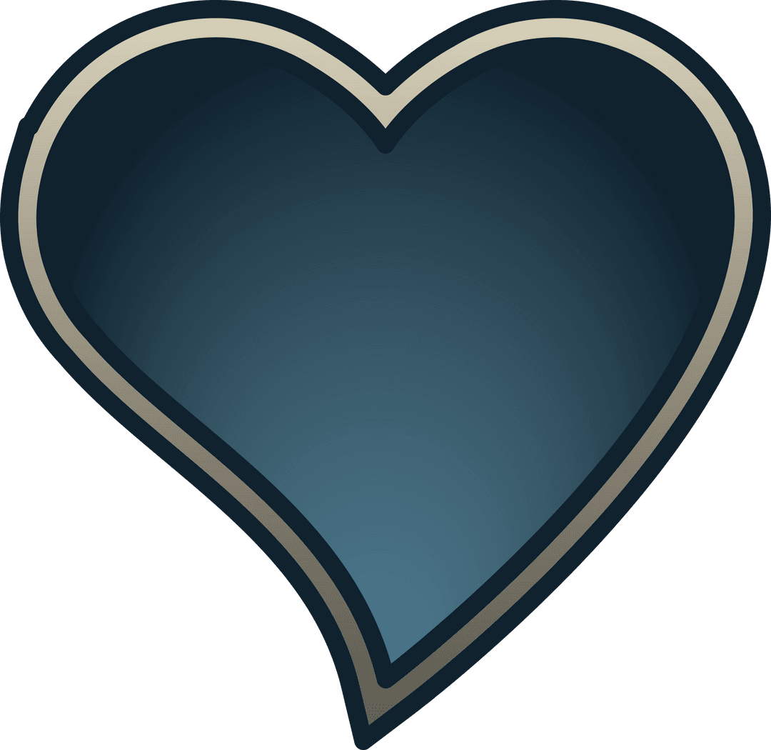 Transparent Heart Shape Blue Glow Artistic Design