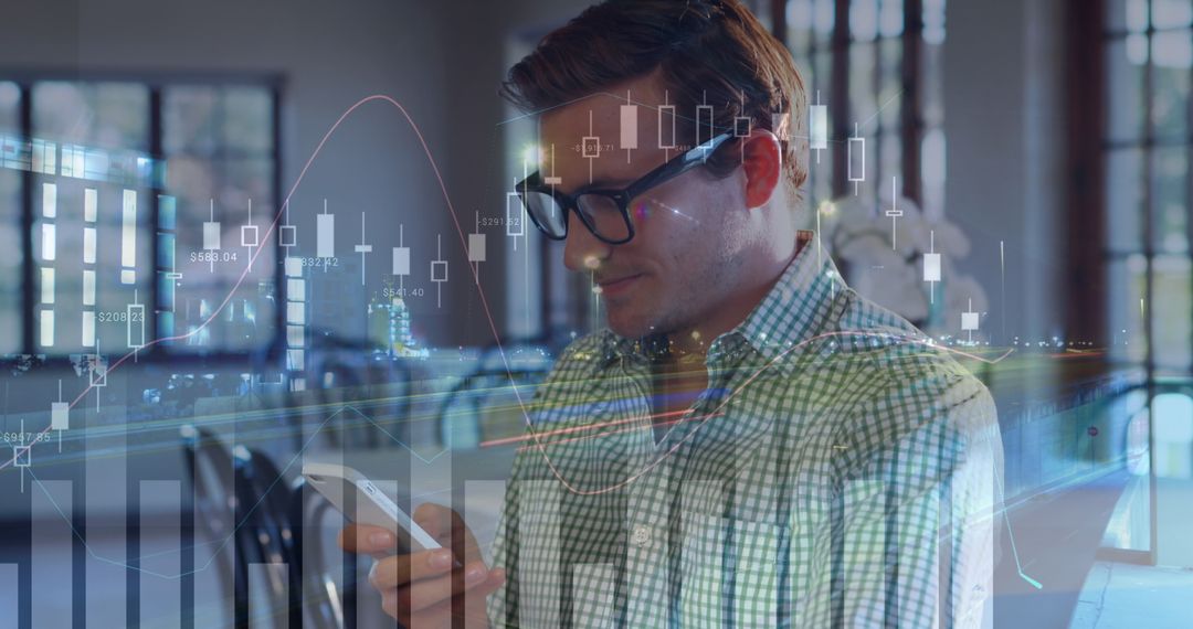 Business Professional Analyzing Market Data On Smartphone