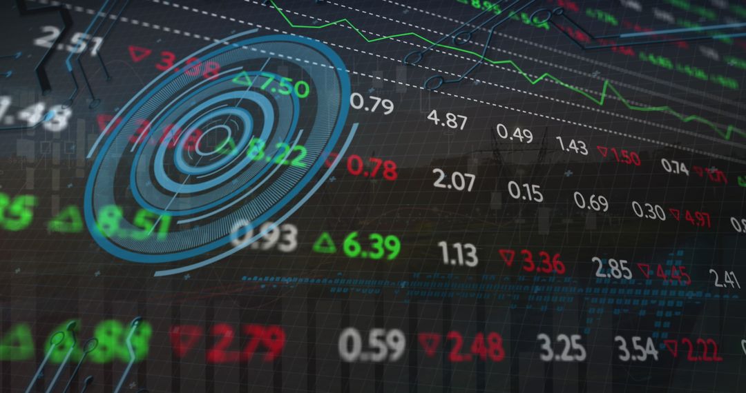 Digital Financial Data Interface Over Cityscape