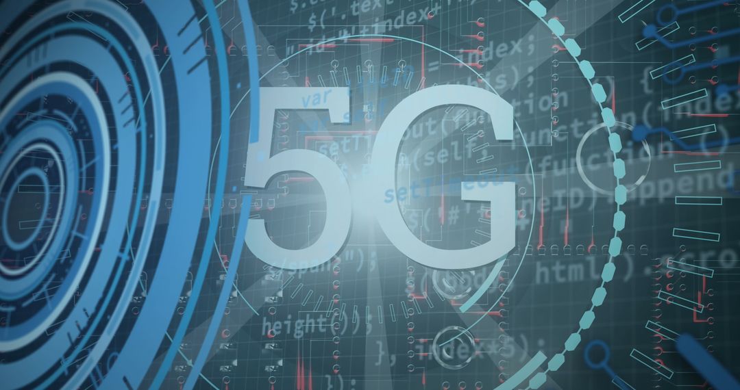 5G Network and Data Processing Conceptual Image