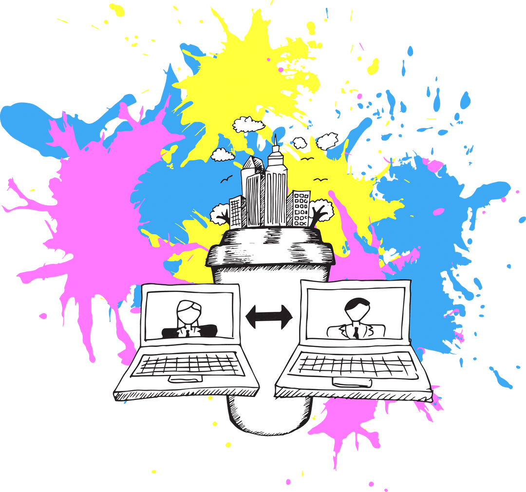 Creative Business Communication Concept on Transparent Background