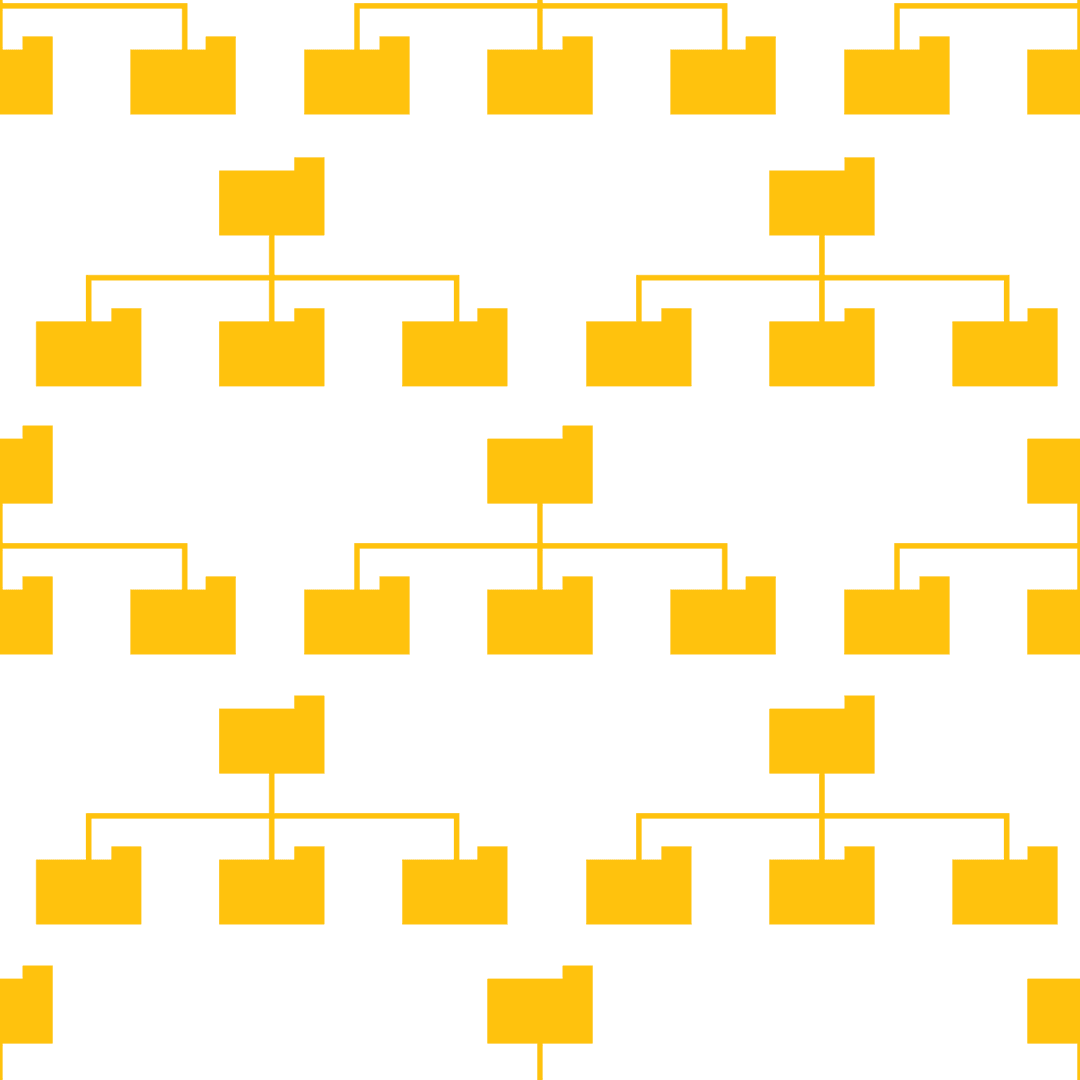 Seamless Repeating Yellow Folders Pattern on Transparent Background